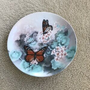 Lena Liu Butterfly Collector Plates On Gossamer Wings Series Set of Two
